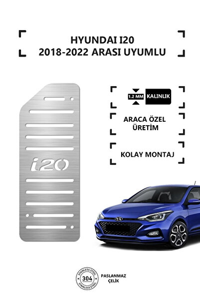 KromGaraj HYUNDAI İ20 2018-2022 ARASI Ayak Dinlendirme Pedalı Krom Ayak Dayam...