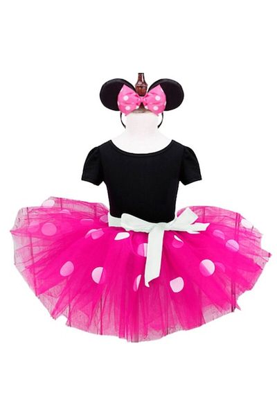 Mixbo Set rochie fetițe pentru carnaval și bentiță Mixbo, Prințesă, bumbac/tul, 4-5 ani, fucsia cu b
