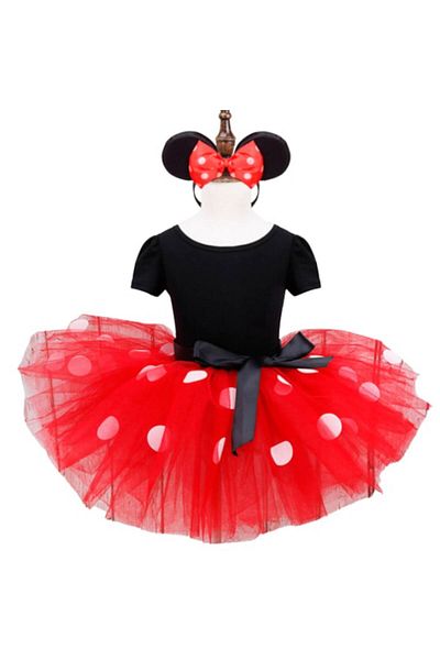 Mixbo Set rochie fetițe pentru carnaval și bentiță Mixbo, Prințesă, bumbac/tul, 5-6 ani, roșu cu bu