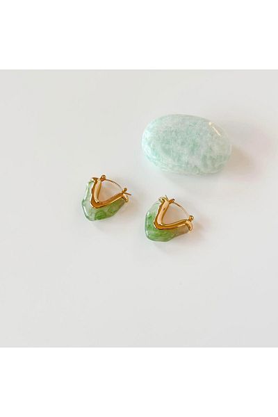 Vesce Atelier Mint Green Steel Earrings