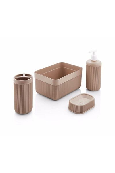 NY HOME 4-Piece Bathroom Set Beige