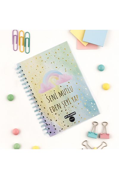 repro design Do What Makes You Happy Talking Planner Weekly Planner Spiral Notebook with Stickers
