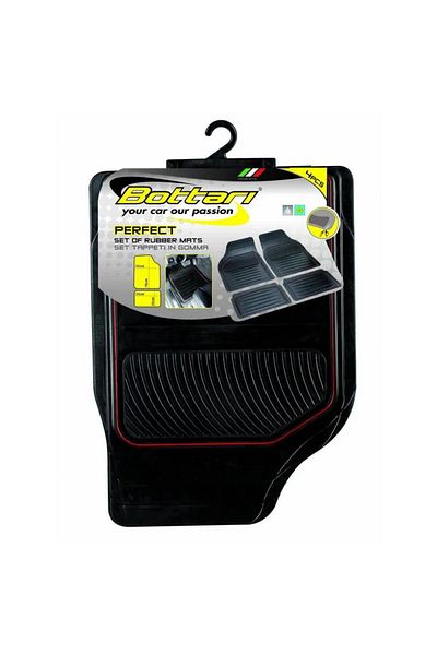 Bottari Perfect 14035BT universal rubber car mat set, front 51x70 cm, rear 51x35 cm,