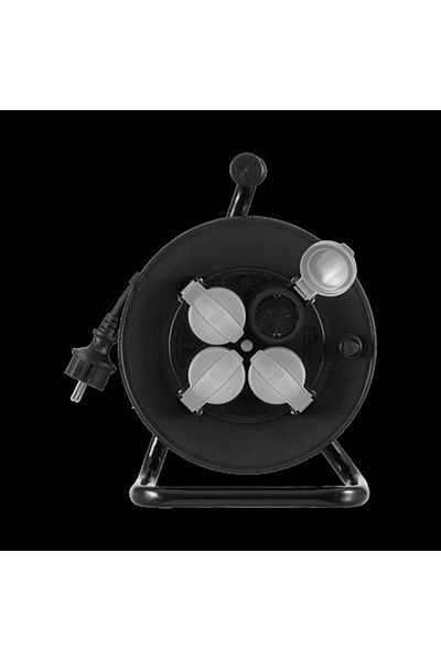 LENA Electric Extension Cord with Drum and Handle, 4 Sockets, 3x1.5mm Cable, Length 25m - Model