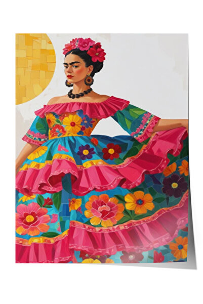 Zestia Αφίσα χωρίς πλαίσιο, Γυναίκα με λουλουδάτο φόρεμα – Πορτρέτο μόδας, Αφ...