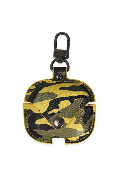 CepteToptan Myt09 AirPods 3 (3Rd Generation) Bag Camouflage Leather Case - Yellow