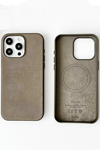 CepteToptan Myt09 iPhone 15 Pro Max Case Karen Magsafe Cover - Brown