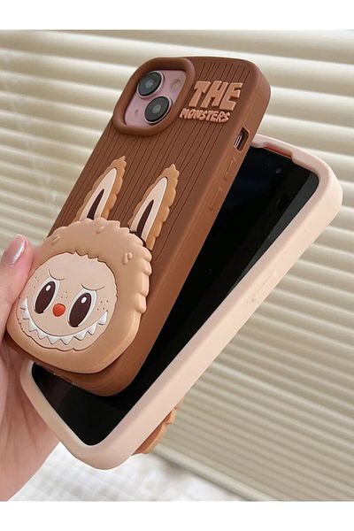 Generic Rugged Case Compatible with iPhone 16 Pro Max with Dough Labubu Character Design