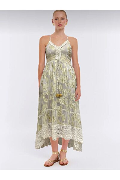 Robin Kadın Askılı Uzun Elbise