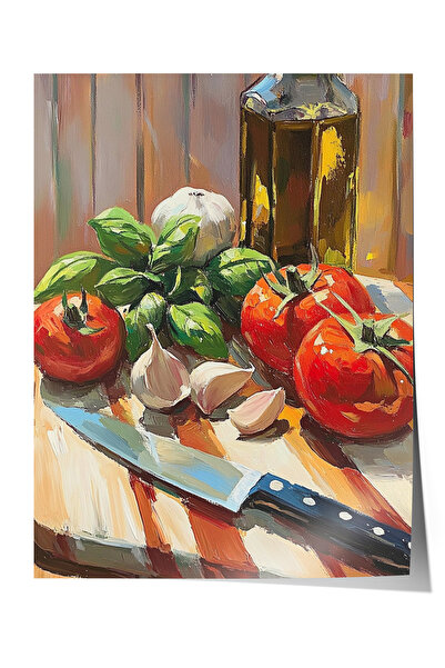 Zestia Poster fără ramă, Roșii și Mozzarella – Masă mediteraneană, Poster dec...