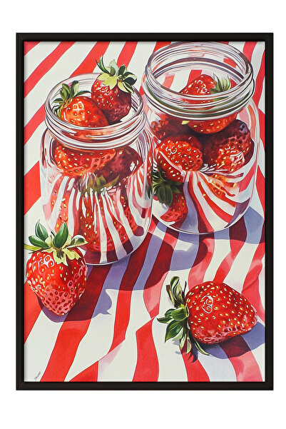 Zestia Tablou înrămat negru, compoziție italiană cu paste și roșii, poster de...