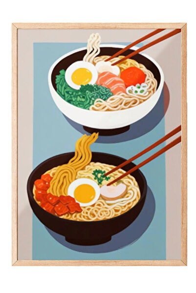 Zestia Πίνακας με ξύλινο πλαίσιο, Ράμεν & Αυγά – Ιαπωνική Γεύση, Διακοσμητική...