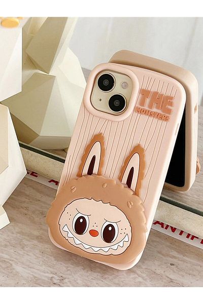 Generic Rugged Case Compatible with iPhone 16 Pro Max with Dough Labubu Character Design
