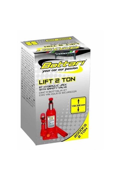 Bottari Hydraulic jack Lift 24170BT, lifting capacity up to 2 tons, lifting height