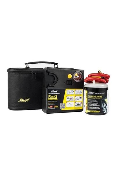 Universal AIRMAN 71-051 car compressor and sealant set, 15 A, 180 W, 6-7 l/min, 2.5 bar, with hose