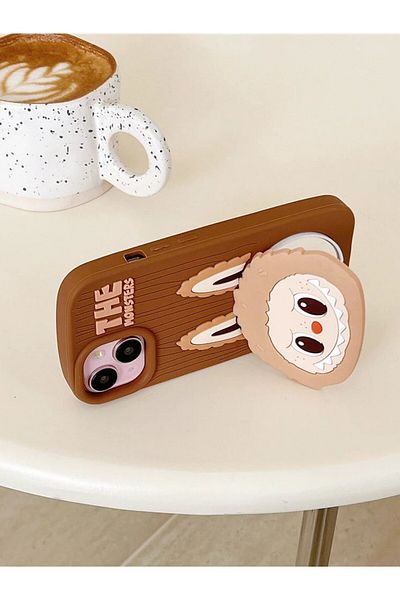 Generic Rugged Case Compatible with iPhone 16 with Dough Labubu Character Design
