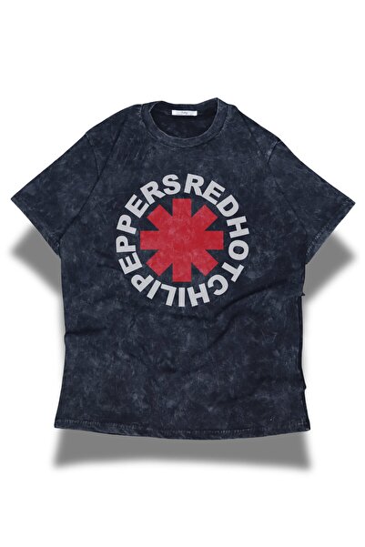 Fuddy Moda Tricou unisex lavabil cu imprimeu Red Hot Chili Peppers, tricou re...