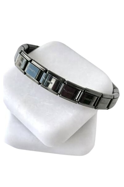 Tasarım سوار فولاذي إيطالي موديل ساحر للجنسين رجال نساء 3 ملم 18 سم أسود