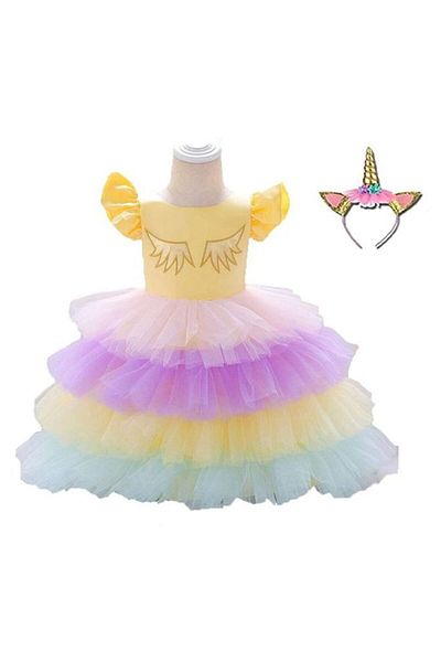 fun zone Fancydresswale Unicorn Princess Costume With Headband 4 - 5 Years