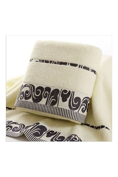 fun zone Large Pure Cotton Bath Towel Beige 20X20X10cm