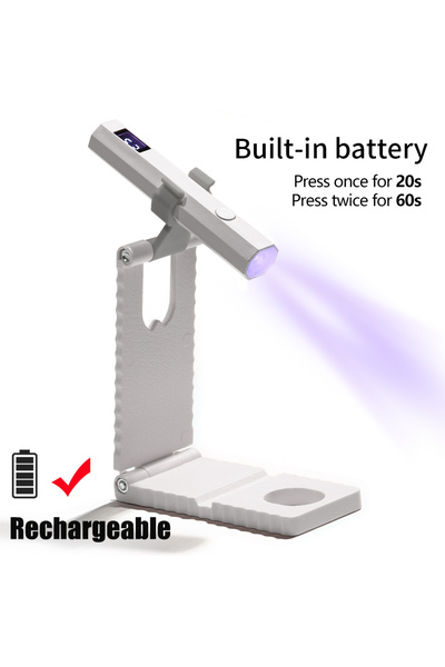 Choice7 مصباح أظافر لاسلكي من DUTRIEUX LULAA، طقم أبيض، مع حامل، ضوء فوق بنفس...