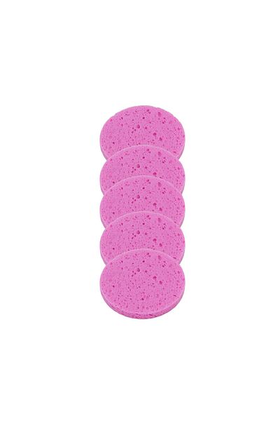 choice2 5pcs-8cm-pink Face Round Makeup Remover Tool Natural Wood Pulp Sponge Cellulose Co