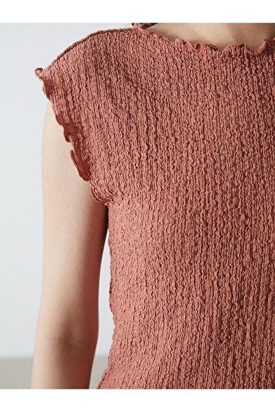 LC Waikiki Lcw Vision Crew Neck Textured Blouse