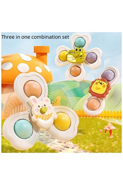 LIXADA مجموعة ألعاب دوارة رائعة من 3 قطع مع أكواب شفط