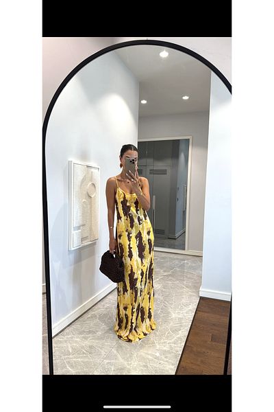 HOT HOT Back Open Batik Patterned Maxi Dress with Cross Straps