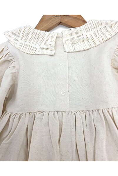 Ege Bebek Kız Çocuk Mevsimlik Keten Takım, Geniş Paçalı, Karpuz Kol, Bebe Yakalı, %100 Organik Pamuk