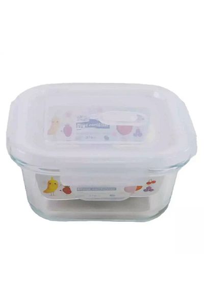 Generic Airtight Glass Food Storage Container – 370ml with Snap Locking Lid for Fresh & Leak-Proof Storage