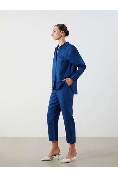 LC Waikiki Elastic waist 100% linen women's trousers