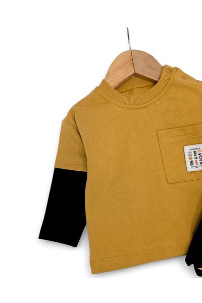 Egelite Baby Boy Mevimlik 100% Cotton, Pocket Detailed, 2 Thread 6-9-12-18-24 Months Bottom Top Set