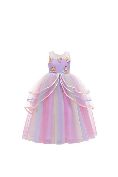 fun zone Long Unicorn Gauze Princess Holiday Costume 130cm