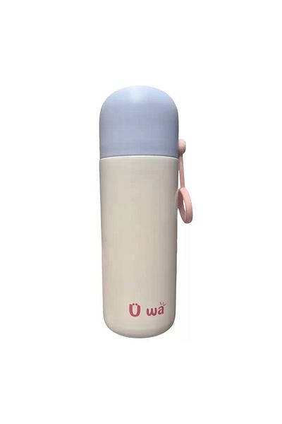 WA Stainless Steel Double Wall Mini Vacuum Bottle – Insulated, Leak-Proof, White – 350ml