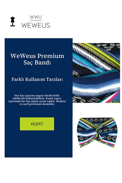 Weweus Blue Zigzag Pattern Premium Women's Hair Band