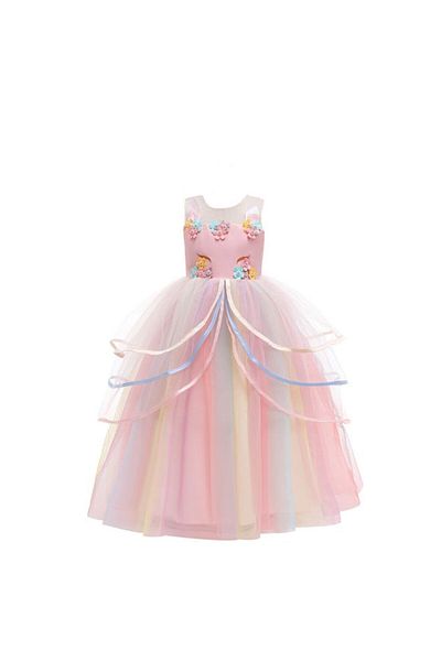 fun zone Generic Long Unicorn Gauze Princess Holiday Costume 110cm