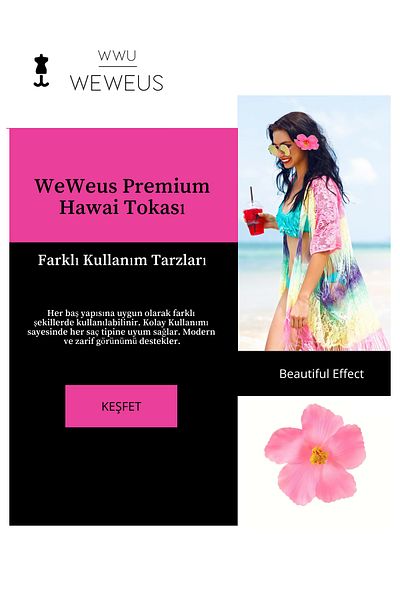 Weweus Women's Hawaiian Style Pink Flower Premium Buckle