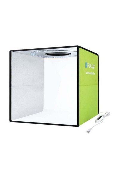 fun zone PULUZ Foldable Soft Box Lighting Studio With USB Port 30x30x30cm Green/White