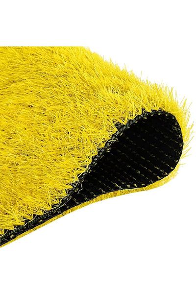 Generic Yellow Artificial Grass Indoor Outdoor Fake Grass Rug, Pile Dog Grass Mat with Drainage Holes