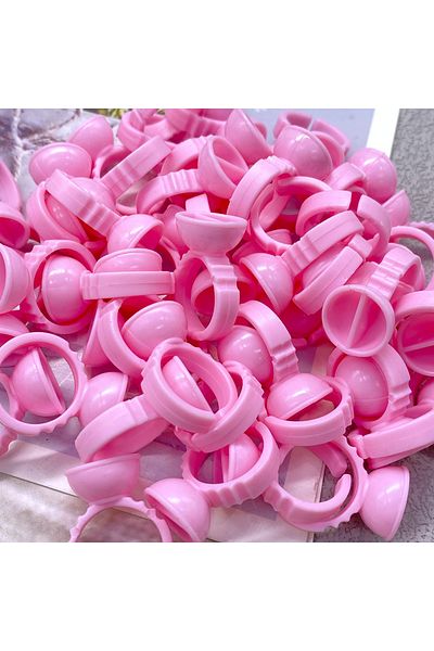 Choice3 Pink S2 100pcs Glue Rings For Eyelash Extension Nail Art Glue Holders Eyelash Pallet Cups For