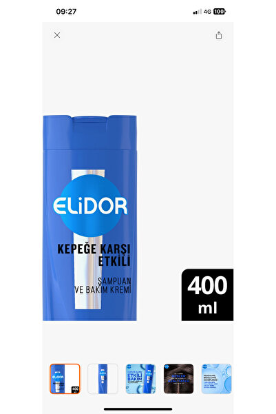 Elidor kepeğe karşı etkili 2si1 arada şanpuan ve bakım kremi 400 ml
