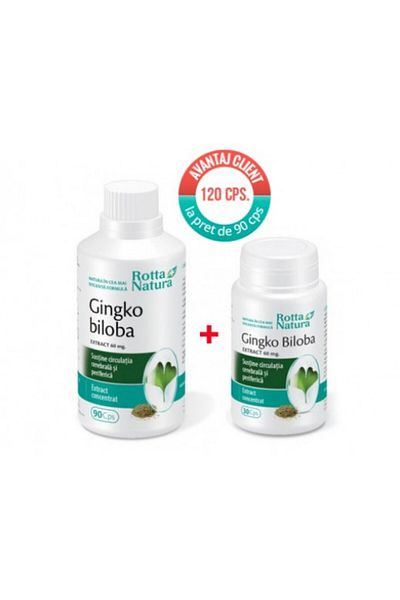 Rotta Natura Ginkgo Biloba 60mg x 90 + 30 capsule