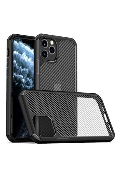 OEM Husa pentru iPhone 11 Pro, Carbon Fuse, Poliuretan, Black