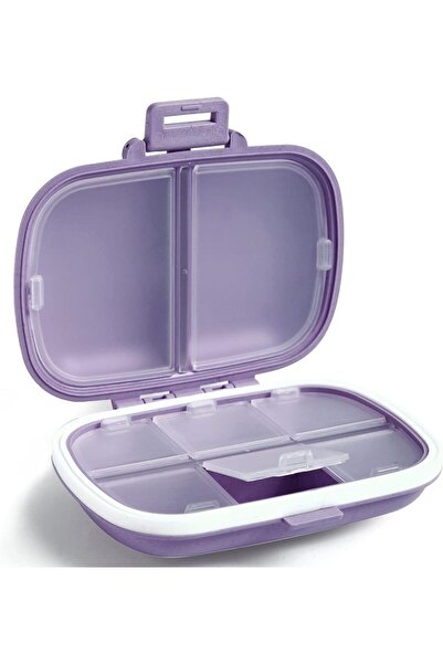 Choice4 صندوق حبوب سفر محمول صغير أرجواني اللون، مكون من 8 شبكات، منظم للأدوي...