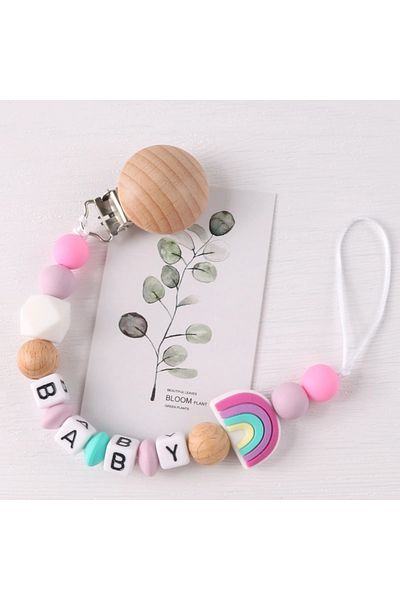 Choice1 MXLB-rose Baby products Beech clip silicone pacifier chain