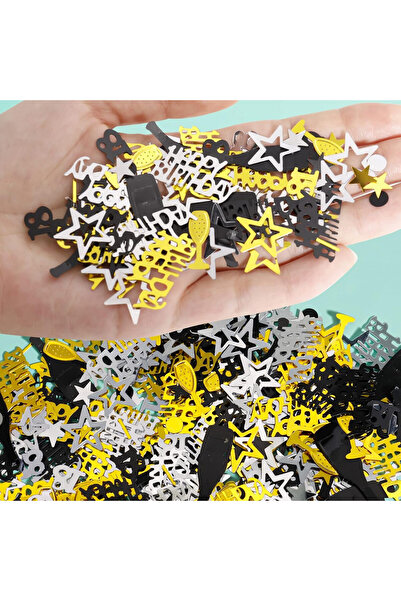 Auidy_6TXD Set confetti pentru 18 ani Auidy 6Txd, auriu/negru/argintiu, PVC, ...