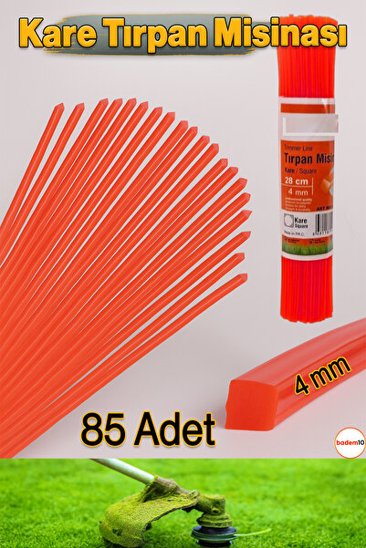 Badem10 Hazır 85 Adet Kare Çubuk Motorlu Tırpan Misinası Bahçe Dayanıklı Ot B...