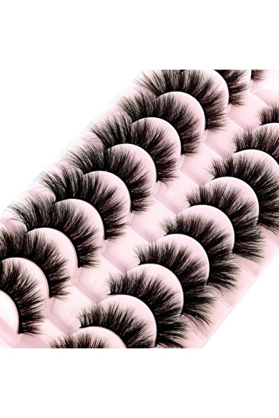 Choice1 10 أزواج 6D-131 10 أزواج رموش عين القطة رموش المنك الصناعية رموش عين مجنحة ممدودة رموش صناعية L