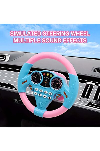 LIXADA 1 قطعة وحدة تحكم محاكاة القيادة للأطفال، عجلة قيادة موسيقية تفاعلية (ن...